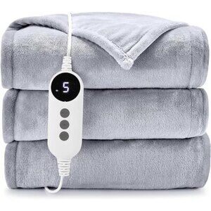 Heated Electric Blanket Throw, 2-Layer Cozy Warm Flannel 50" x 60",